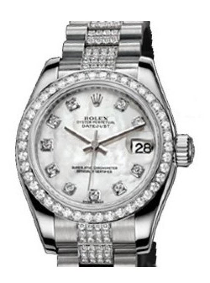 Rolex 179136 White MOP D Datejust Ladies 26mm Platinum - фото 2