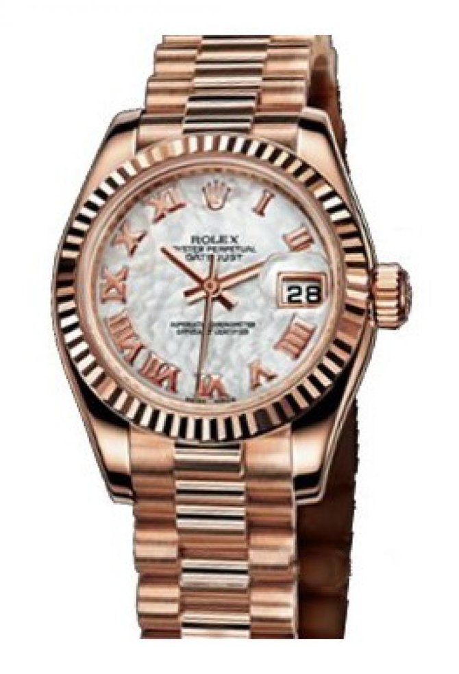 Rolex 179175 White MOP Datejust Ladies 26mm Everose Gold - фото 1
