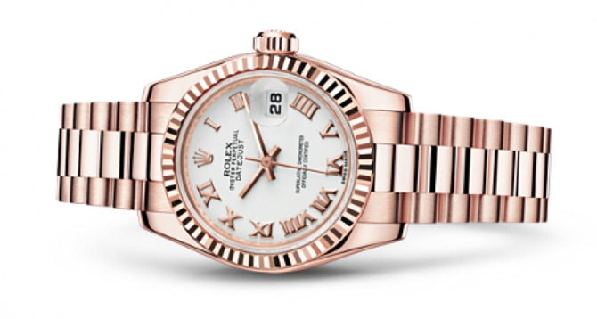 Rolex 179175 White Datejust Ladies 26mm Everose Gold - фото 2