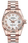 Rolex Datejust Ladies 179175 White 26mm Everose Gold