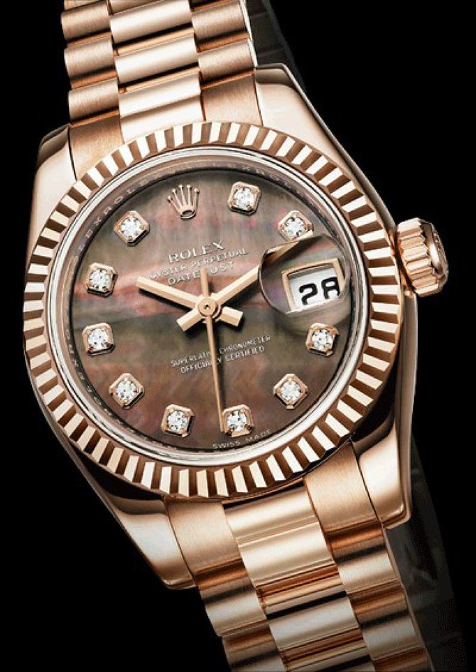 Rolex 179175 Black MOP D Datejust Ladies 26mm Everose Gold  - фото 2