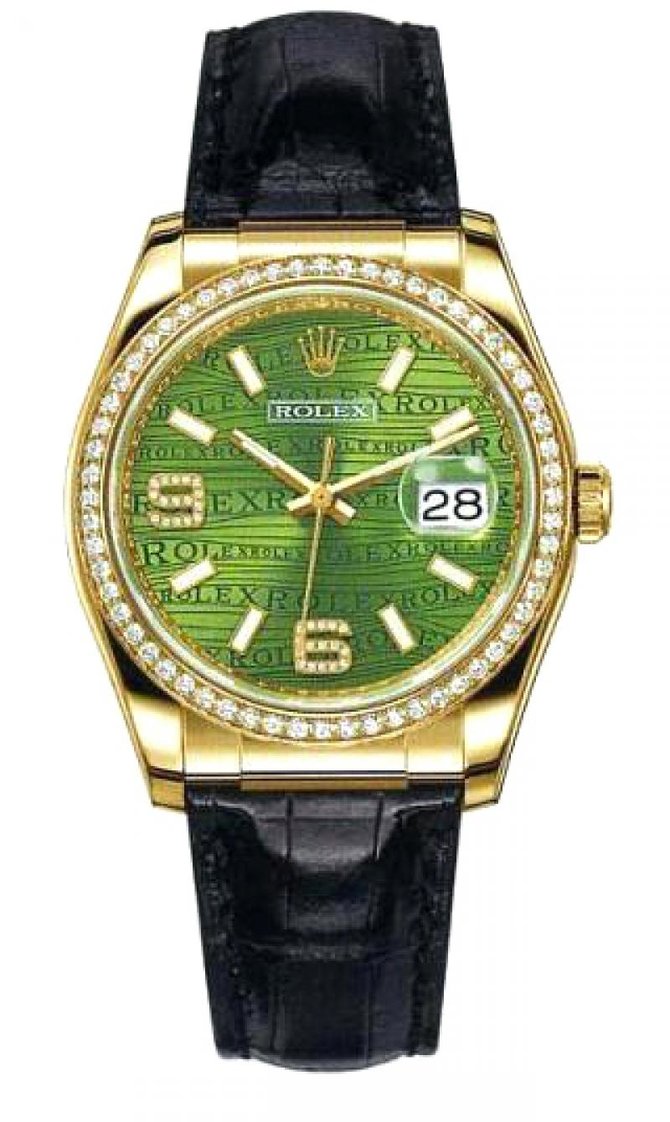 Rolex 116188 Green Datejust 36mm Yellow Gold - фото 1