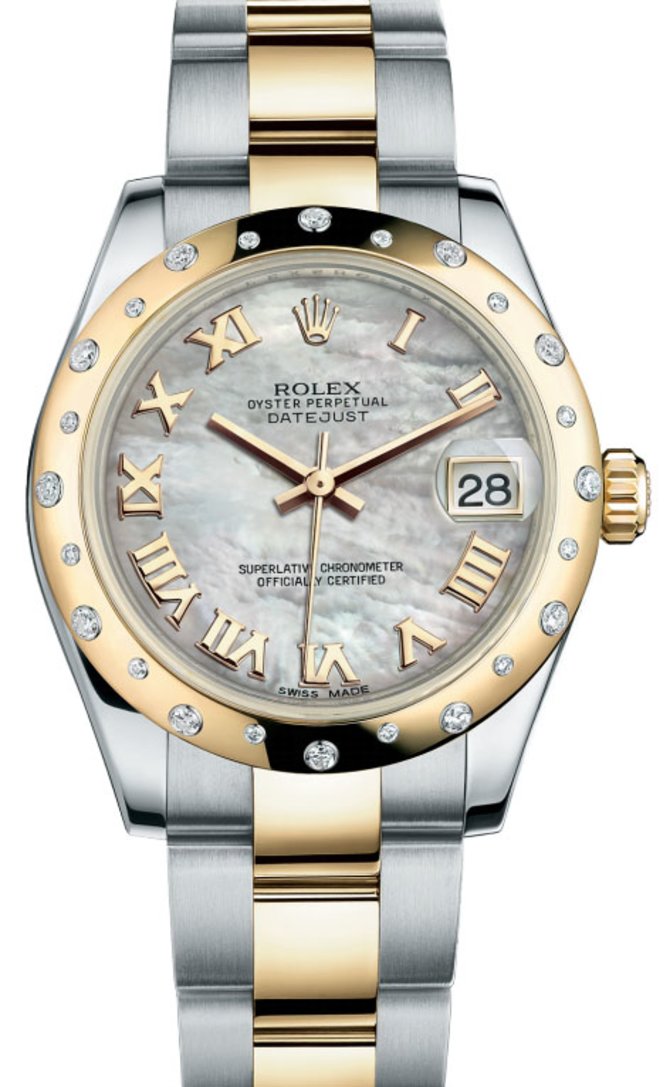 Rolex 178343 WhiteMOP Datejust 31mm Steel and Yellow Gold 