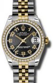 Rolex Datejust 178383 bkcaj 31mm Steel and Yellow Gold 