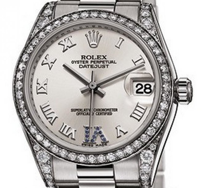 Rolex 178159 Silver Sapphires Datejust 31mm White Gold  - фото 3