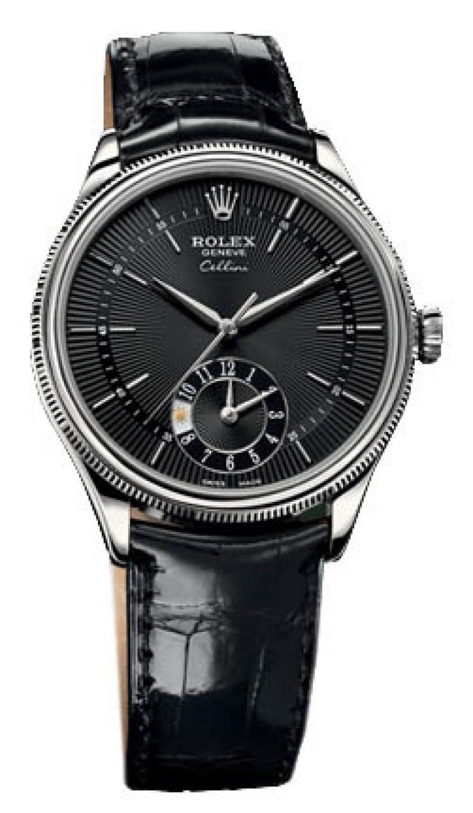 Rolex 50529 black dial Cellini Dual Time