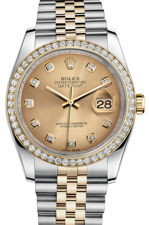 116243 chdj Rolex 36mm Steel and Yellow Gold Datejust