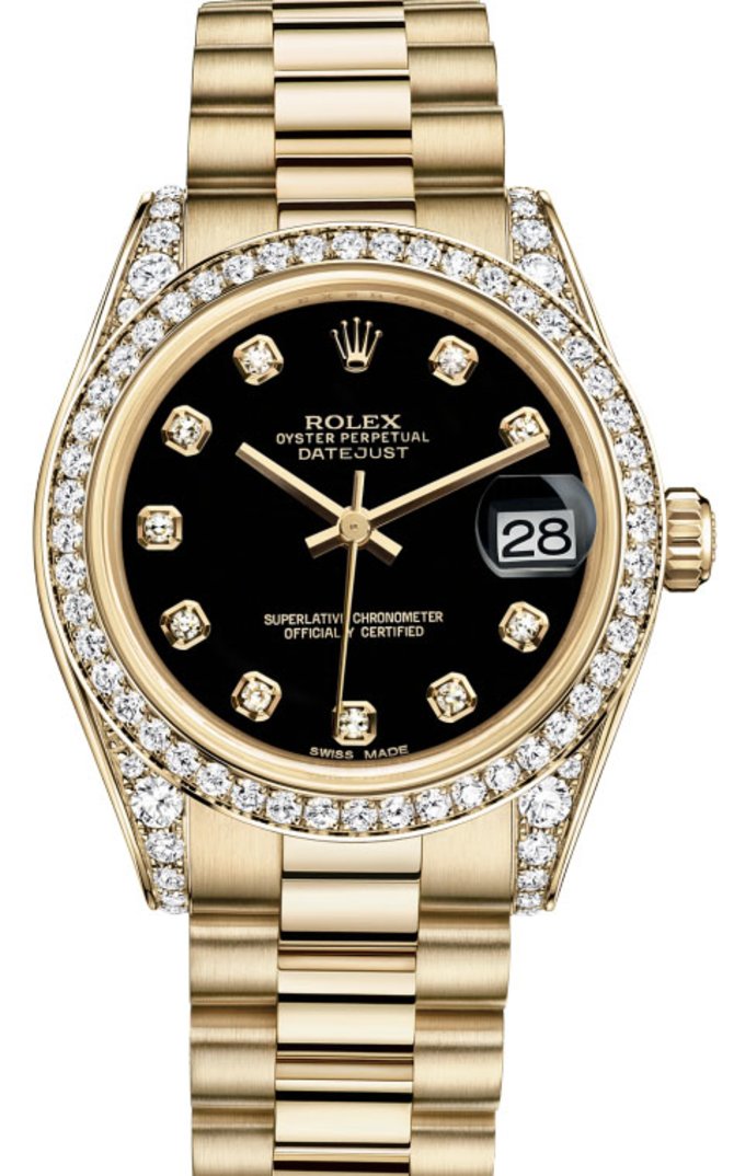 Rolex 178158 Black Diamonds Datejust 31mm Yellow Gold