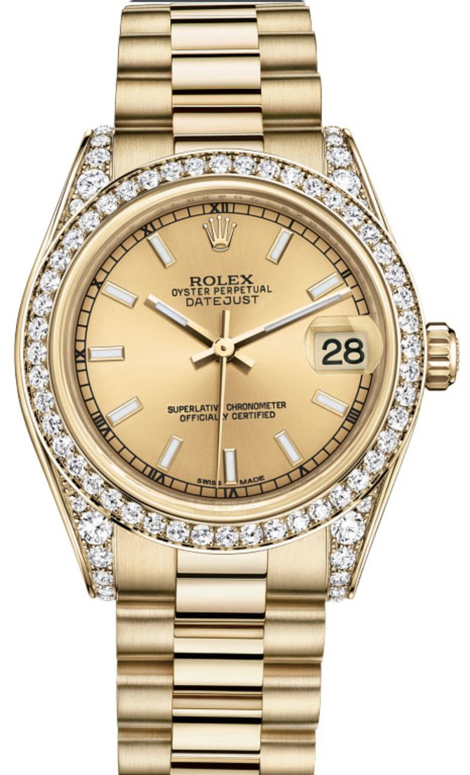 Rolex 178158 chip Datejust 31mm Yellow Gold