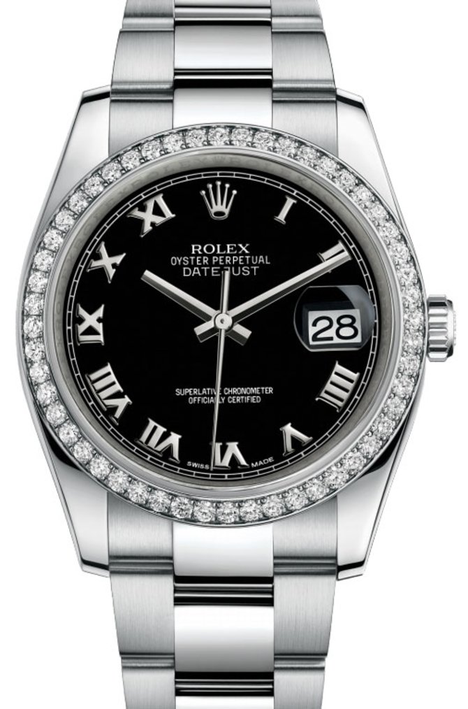 Rolex 116244 bkro Datejust 36mm Steel and White Gold