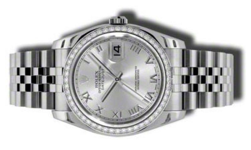 116244-srj Rolex 36mm Steel and White Gold Datejust