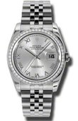 Rolex Datejust 116244-srj 36mm Steel and White Gold