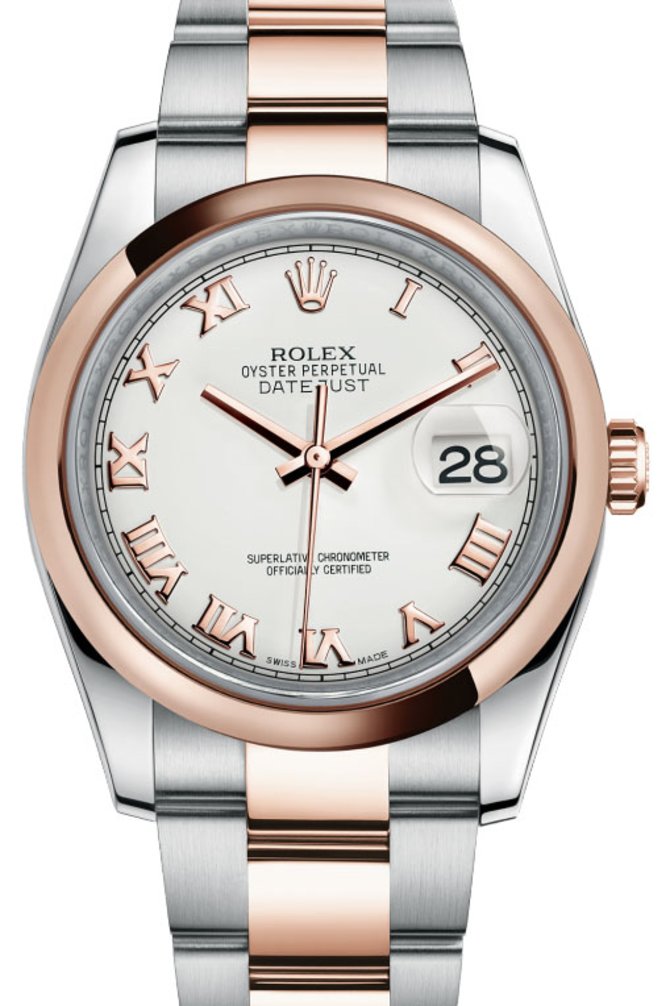 Rolex 116201 wro Datejust 36mm Steel and Everose Gold