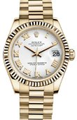 Rolex Datejust 178278 White 31mm Yellow Gold