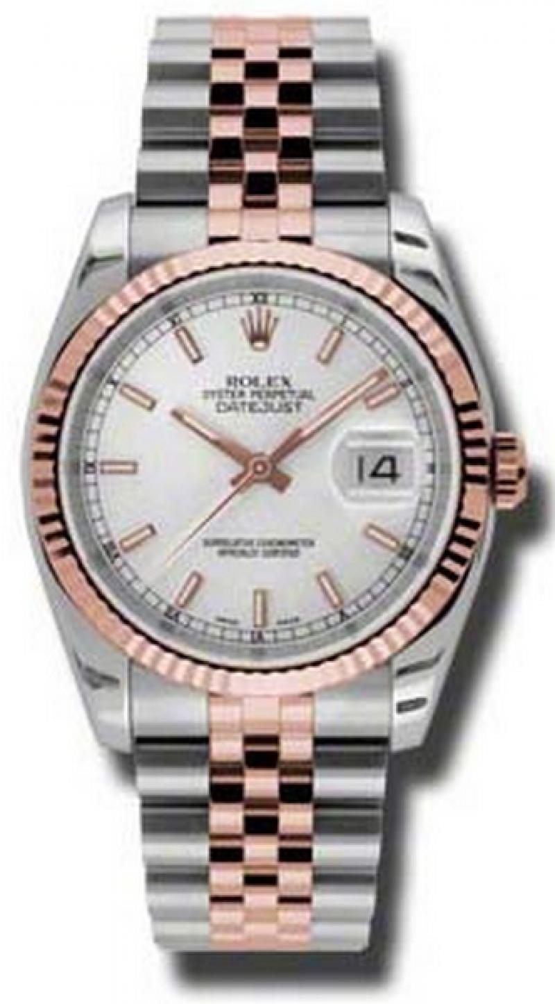 116231 ssj Rolex 36mm Steel and Everose Gold  Datejust