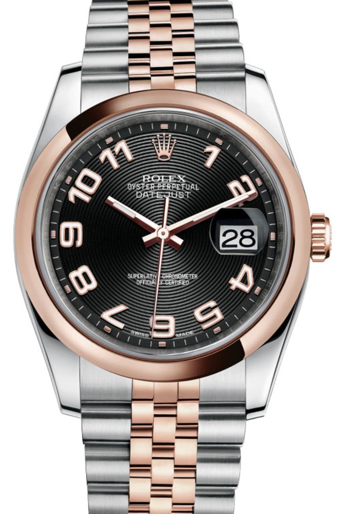 Rolex 116201 bkcaj Datejust 36mm Steel and Everose Gold