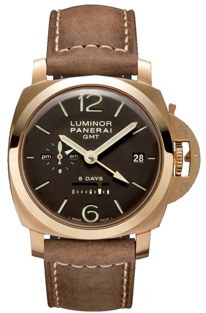 Officine Panerai PAM00289 Luminor 1950 8 Days GMT ORO ROSA - фото 1