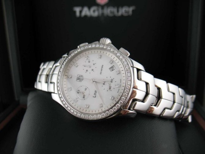 Tag Heuer CJF1314.BA0580 Link  Link Diamond Dial & Bezel Chronograph 33 mm - фото 5