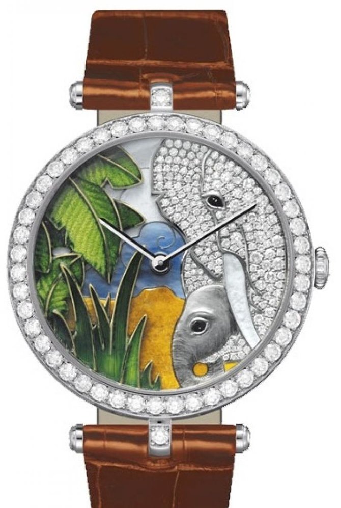 Van Cleef & Arpels Elephant Decor Extraordinary Dials Les Cadrans Extraordinaires African landscape