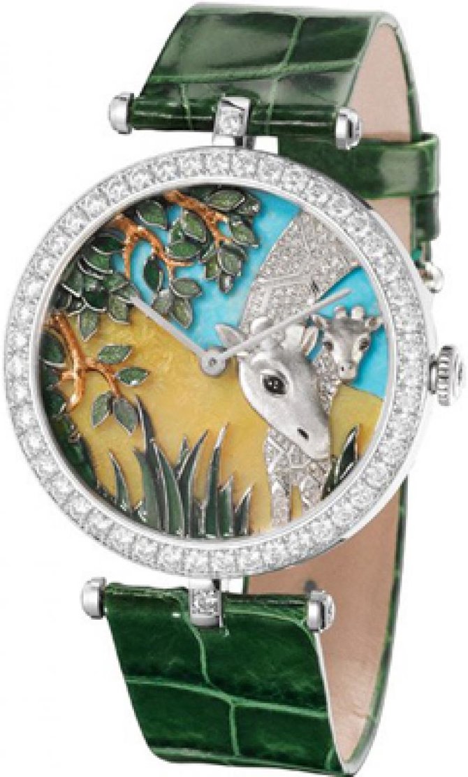 Van Cleef & Arpels Giraffe Decor Extraordinary Dials Les Cadrans Extraordinaires African landscape