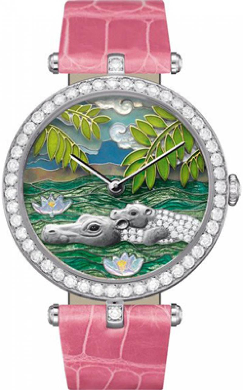 Hippopotamus Decor Van Cleef & Arpels Les Cadrans Extraordinaires African landscape  Extraordinary Dials
