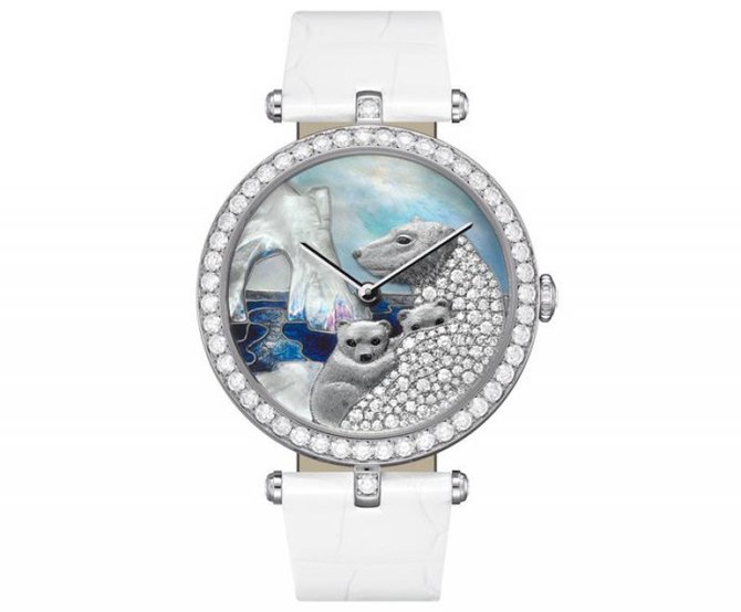 Van Cleef & Arpels White Bear Decor Extraordinary Dials Les Cadrans Extraordinaires Polar landscape
