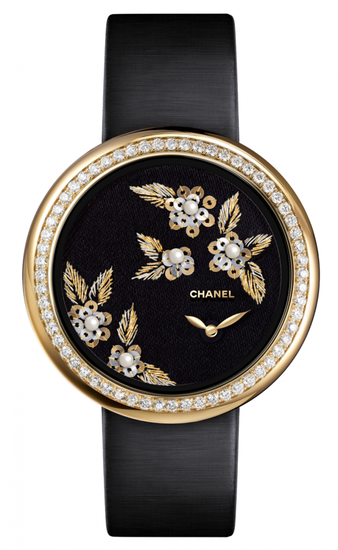 Chanel H3821 J12 Black Mademoiselle Prive Camelia