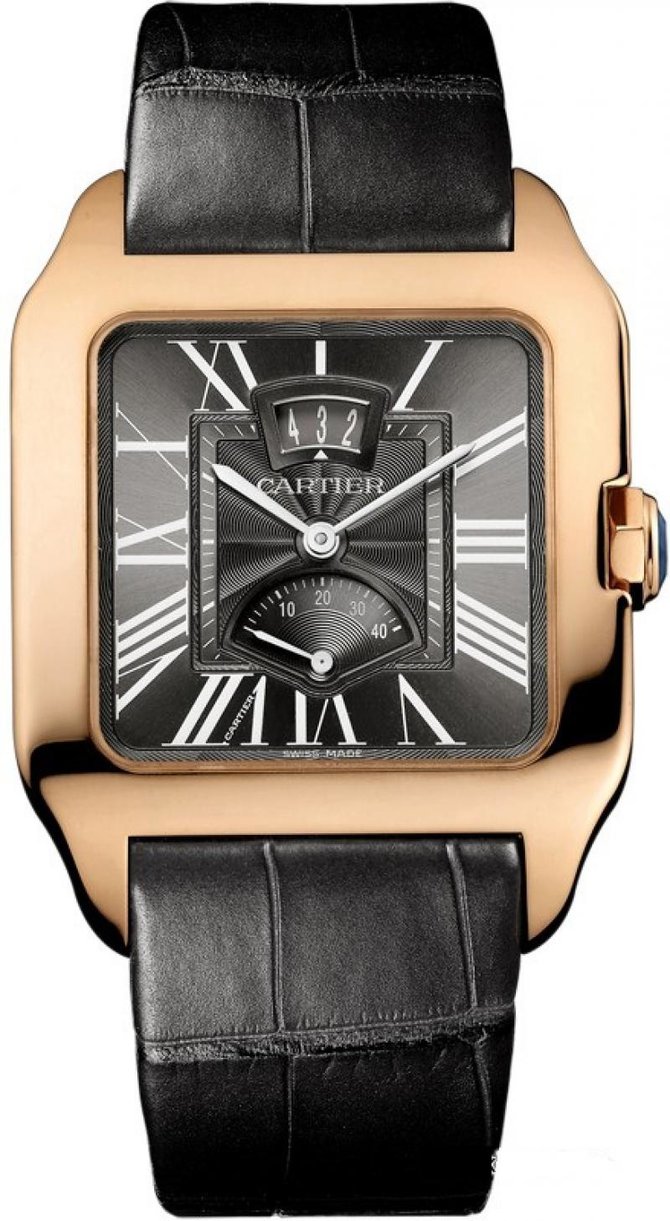 Cartier W2020068 Santos De Cartier Dumont Calendar Aperture