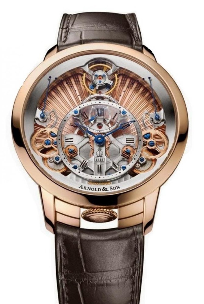 Arnold & Son 1TPAR.F01A.C125A Instrument Collection Time Pyramid Guilloché Red Gold - фото 1