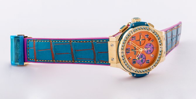 Hublot 341.VL.4789.LR.1207.POP15 Big Bang 41mm Ladies Pop Art Yellow Gold Blue - фото 6