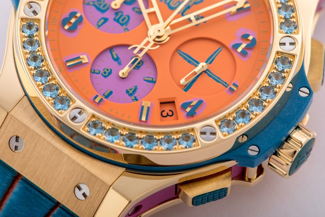 Hublot 341.VL.4789.LR.1207.POP15 Big Bang 41mm Ladies Pop Art Yellow Gold Blue - фото 15
