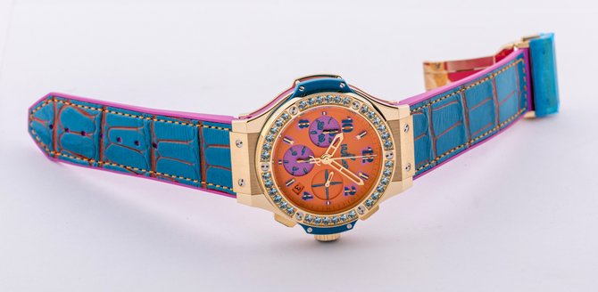 Hublot 341.VL.4789.LR.1207.POP15 Big Bang 41mm Ladies Pop Art Yellow Gold Blue - фото 19
