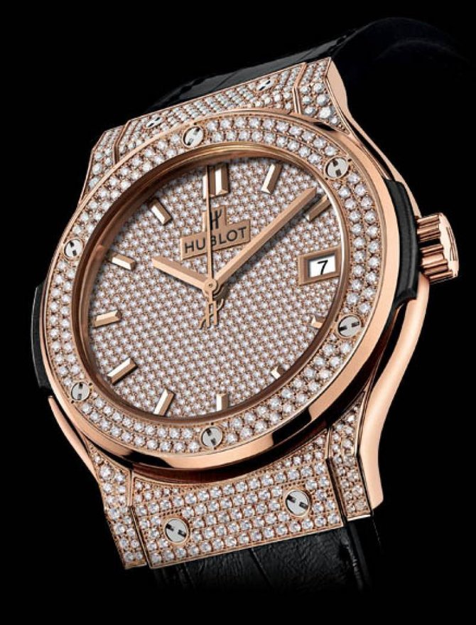 Hublot 521.OX.9010.LR.1704 Classic Fusion King Gold Full Pave 45 mm - фото 2