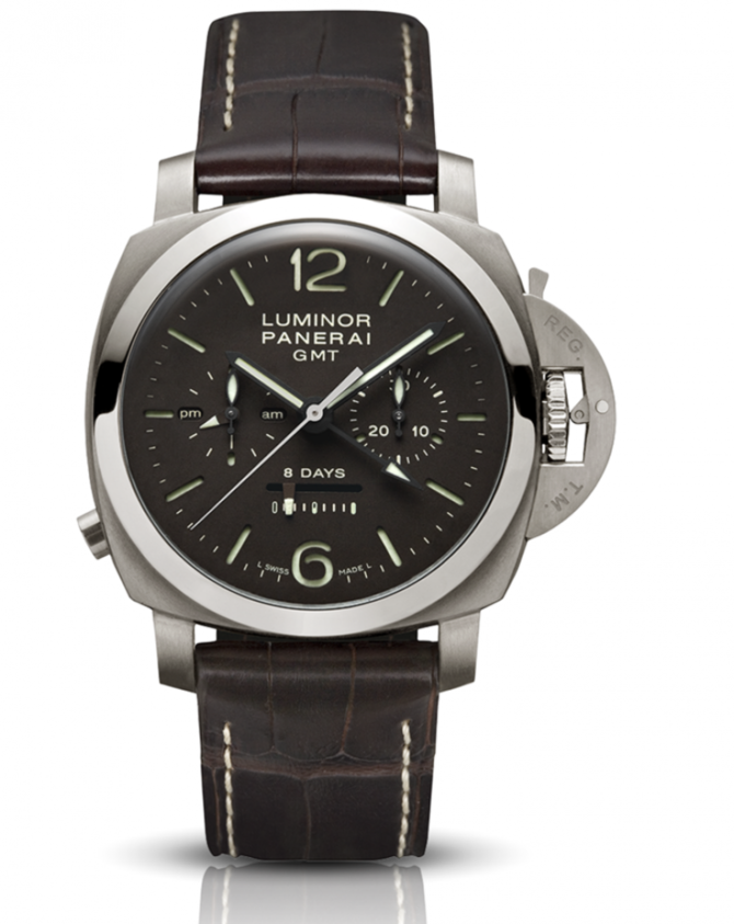 Officine Panerai PAM00311 Luminor 1950 Chrono Monopulsante 8 Days GMT Titanio - фото 1