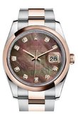 Rolex Datejust 116201 Black MOP D Stainless Steel and Rose Gold 