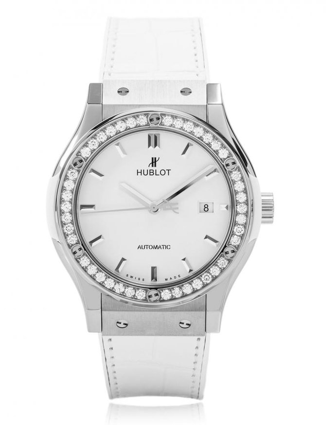 Hublot 542.NE.2010.LR.1204 Classic Fusion Titanium White Diamonds  - фото 1