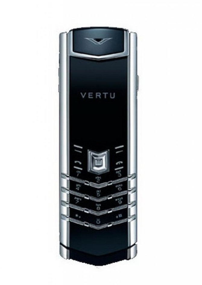 Vertu White Gold Black Ceramic Back Signature Leather - фото 1