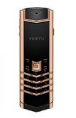 Vertu Телефоны Vertu Signature Red Gold Black Ceramic Back Black Leather