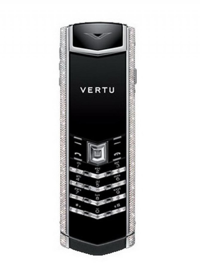 Vertu White Gold Full Pave Diamond Bezel Baguette Diamon Signature Keys - фото 1