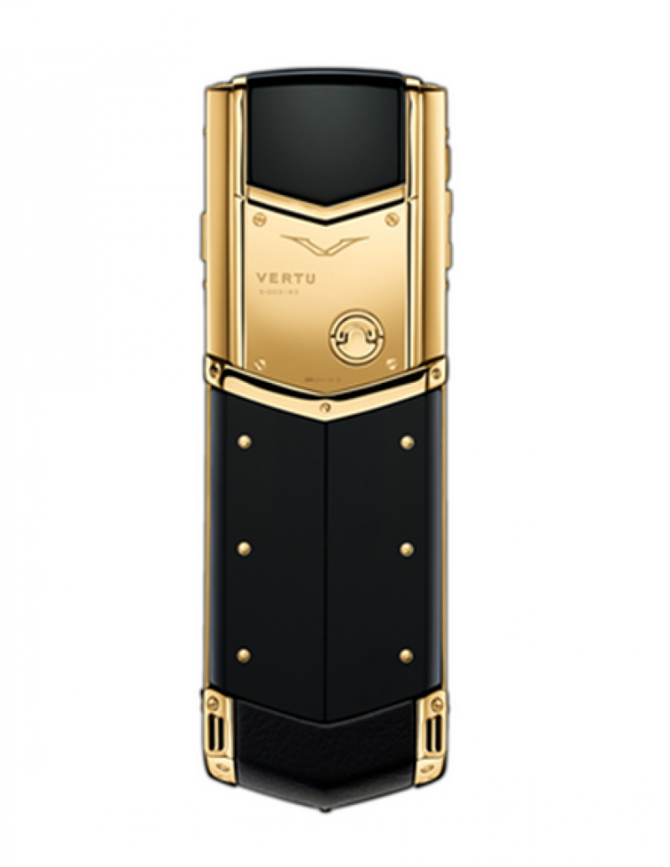Vertu 002W4B2 Signature Yellow Gold Black Ceramic Back Black Leather - фото 2