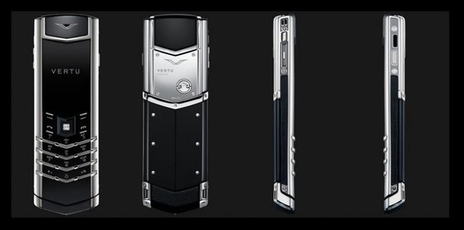 Vertu Platinum Diamond Select Key Black Ceramic Back Signature 2 Time Zones - фото 2