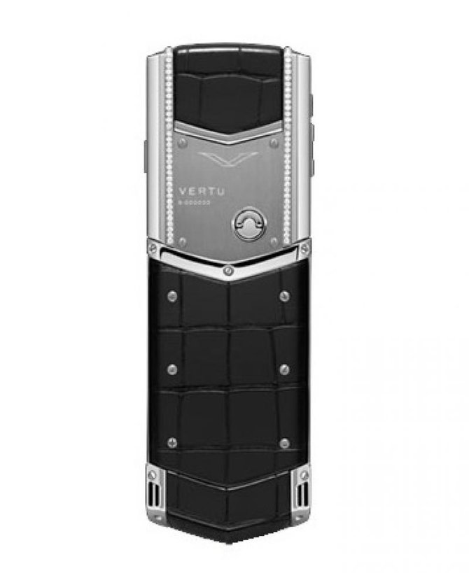 Vertu Stainless Steel Diamond Trim Black Alligator Skin Signature 2 Time Zones - фото 2