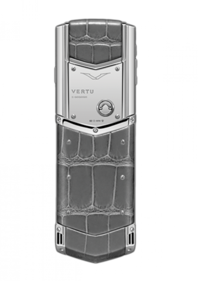 Vertu White Gold Sapphire Keys Signature Grey Alligator Skin - фото 2