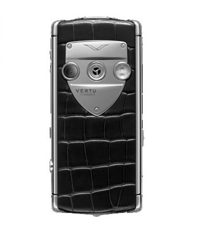 Vertu 002W1R5 Constellation Polished Stainless Steel Sapphire Screen Diamond Trim Black Alligator Skin - фото 2