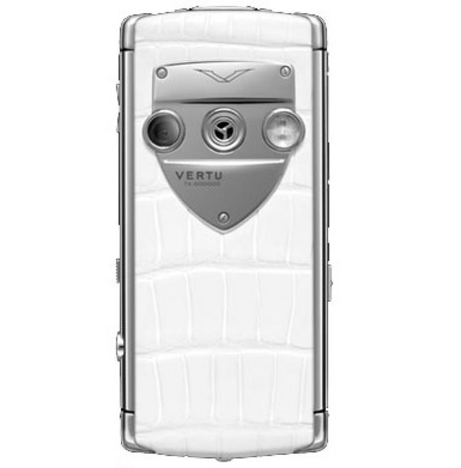 Vertu Polished Stainless Steel Diamond Trim Constellation Sapphire Screen Diamond Trim White Alligator Skin - фото 2
