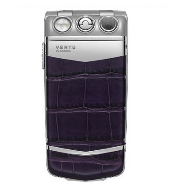 Vertu 002T628 Constellation Quest Stainless Steel Aluminium Silver Sapphire Keys Diamond Trim Deep Purpple Alligator Skin - фото 2