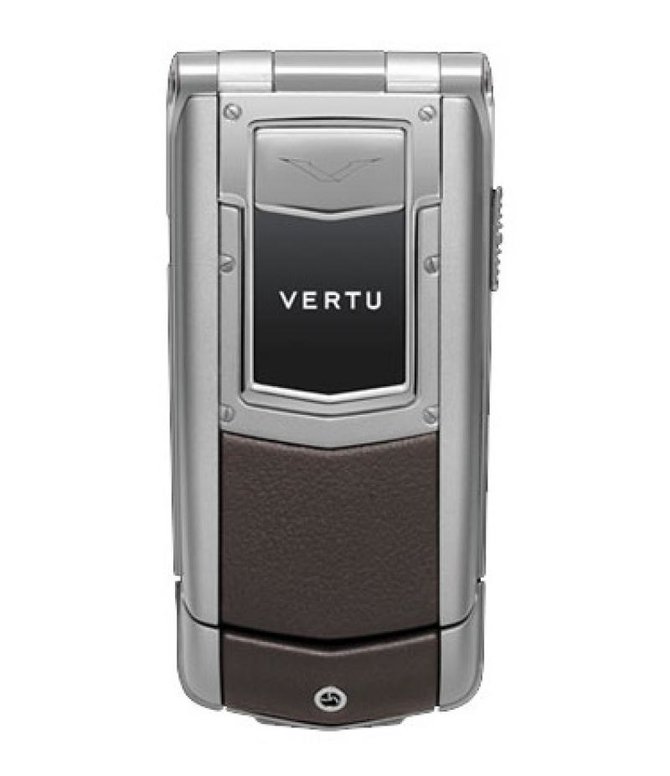 Vertu Stainless Steel Aluminium Dark Brown Leather Constellation Quest Dual Time - фото 1
