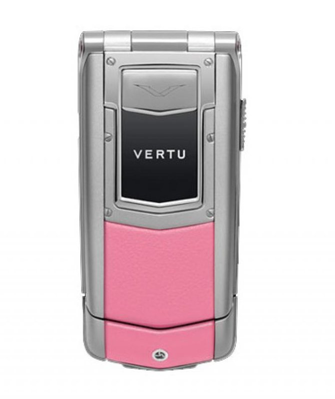 Vertu Aluminium Silver Ceramic Keys Constellation Quest Stainless Steel Pink Leather - фото 1