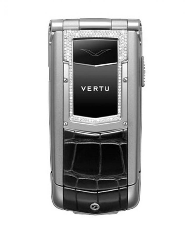Vertu Aluminium Black Sapphire Keys Constellation Quest Ayxta Stainless Steel Diamond Trim Black Alligator Skin - фото 1