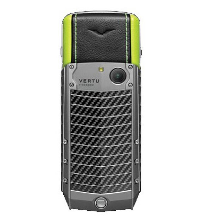 Vertu Titanium Carbon Fibre Signature Ascent Black PVD Keys Black and Green Leather - фото 2